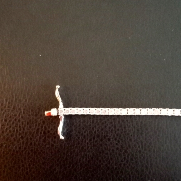 CZ .925 STERLING SILVER TENNIS BRACELET - Picture 4 of 6